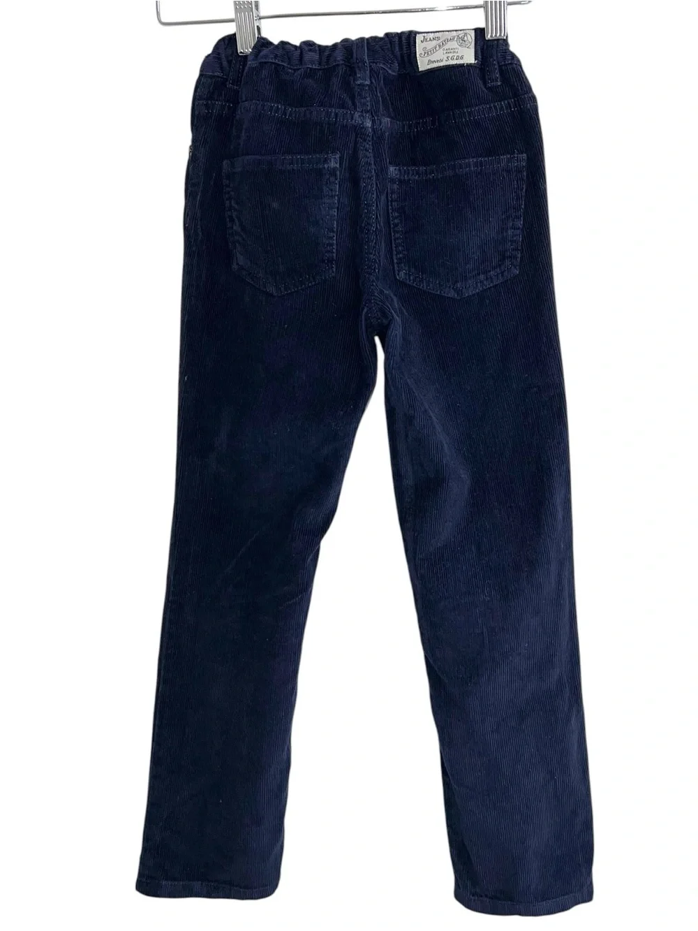 Petit Bateau Navy Velour Elastic Waist Corduroy VELVOUR Navy Blue Pants Youth 8